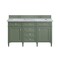 James Martin Vanities Brittany 60in Double Vanity, Smokey Celadon w/ 3 CM Carrara Marble Top 650-V60D-SC-3CAR - alternate 4